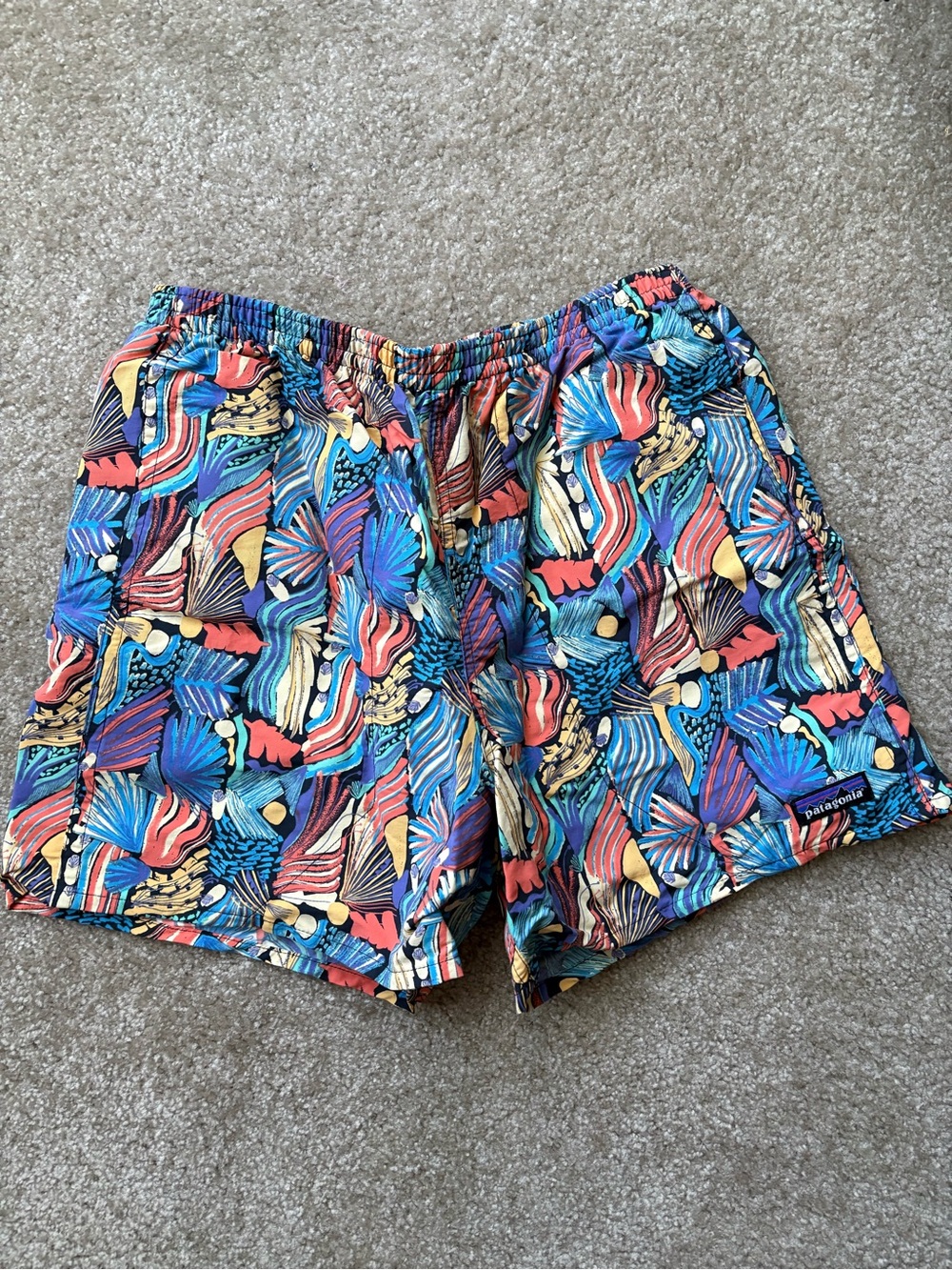 Patagonia Baggies Multicolor Printed Elastic-Waist Shorts
